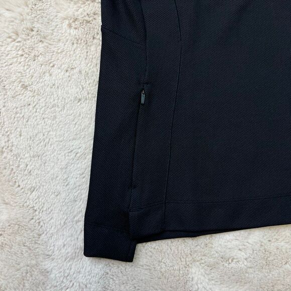 Athleta Everyday Polo Shirt Womens Size Medium Black Pocket Preppy Golf Stretch - Picture 4 of 9